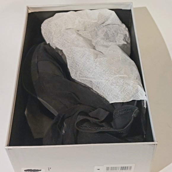 Strategia black suede & fabric platform sock bootie w tulle ties, EU41, NWT - Picture 12 of 14